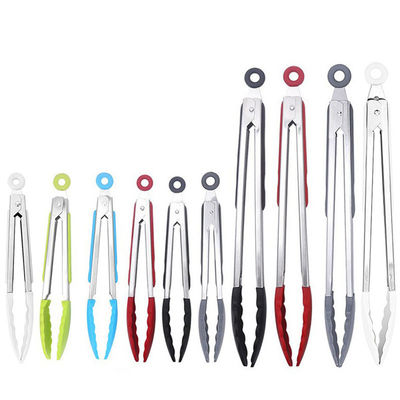 comprare Apparecchi da cucina in silicone - pinze da cucina 11/15 Inch Pinze di silicone resistenti al calore con acciaio inossidabile online manufacture