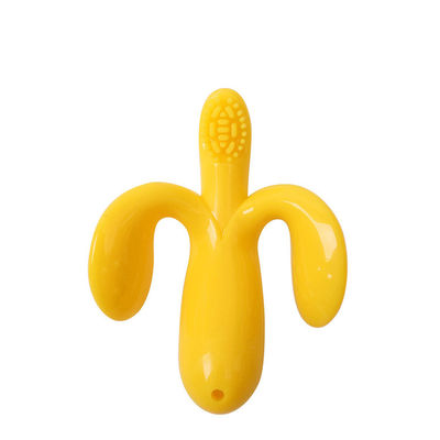 comprare Spazzolino da denti in silicone per bambini durevole Banana Spazzolino da denti da cartone animato di qualità alimentare in silicone bollente online manufacture