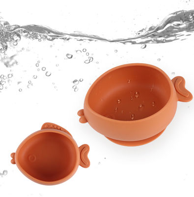 Cibo di qualità silicone baby bowl, baby silicone ciotola a forma di pesce, i bambini imparano a auto-imparare stoviglie