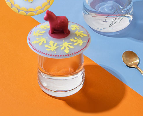 Creativo Cartone Silicone Coppa Coppa antiperdita e antipolvere Ceramica Tazza di tè Coppa di acqua Coppa sigillata e fresca Tenere Coppa