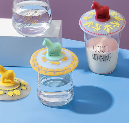 Coperchio di tazza di silicone personalizzato usato per polvere a prova d'aria Coperchio a tenuta stagna per bevande calde e fredde personalizzato per animali affascinanti