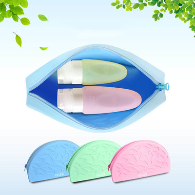 Borsa molle del lavaggio del silicone della borsa cosmetica di stoccaggio della chiusura lampo di grande capacità di trucco del silicone di colore solido di modo