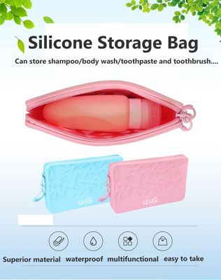 Borsa cosmetica di stoccaggio del cambiamento del silicone di colore solido di modo della borsa di stoccaggio del silicone del quadrato del coniglio del silicone