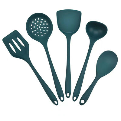 Ingrosso Food Grade Soft Green Heat-Resistant Tableware Non Stick Pot Kitchen Stir Fry Spatula Leaking Spoon 5piece Set