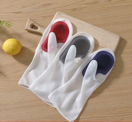 Fabbrica all'ingrosso utensili da cucina senza BPA Pulizzatore in silicone impermeabile per il lavaggio Pulizzatore di piatti Guanti domestici